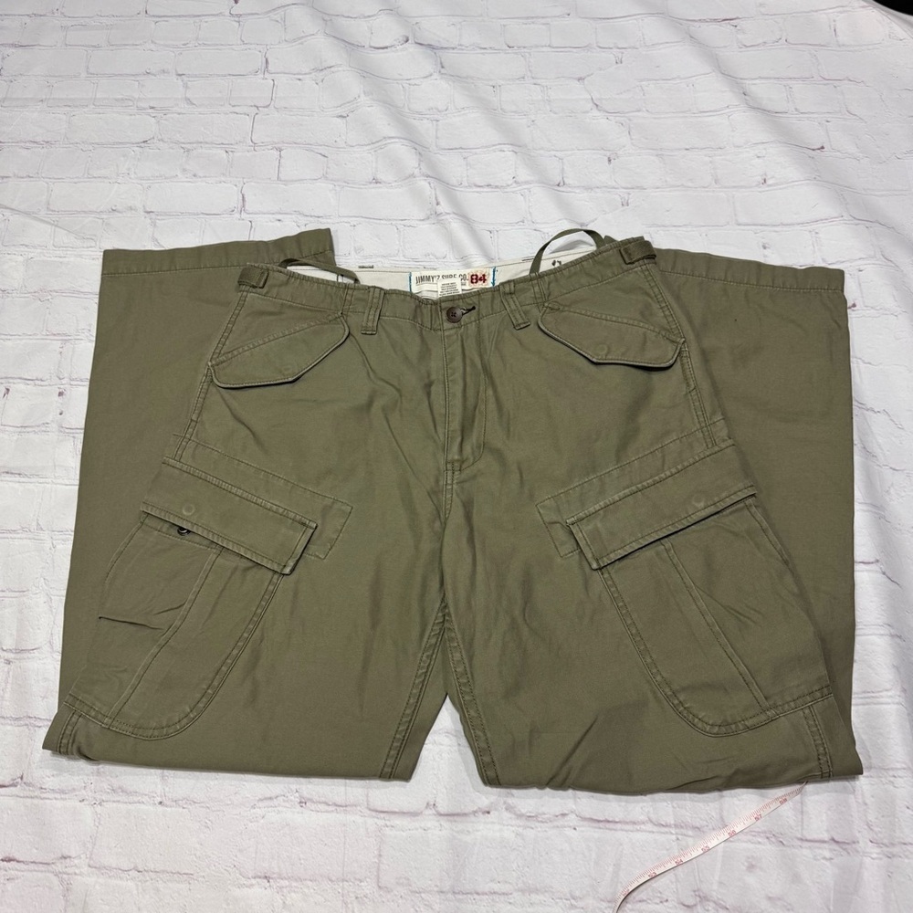 JIMMY’Z Sur Co. rare vintage Y2K Men's Olive Cargo Pants 33x32 cotton twill EUC - Picture 11 of 16